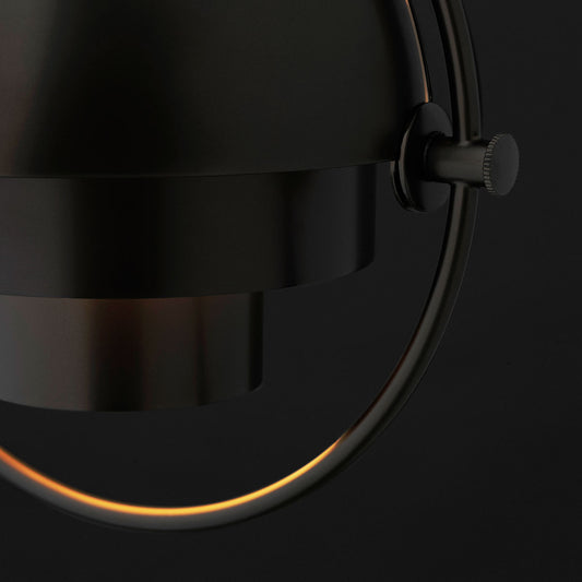 Multi-Lite Pendant Lamp | Black Brass Frame and Shade