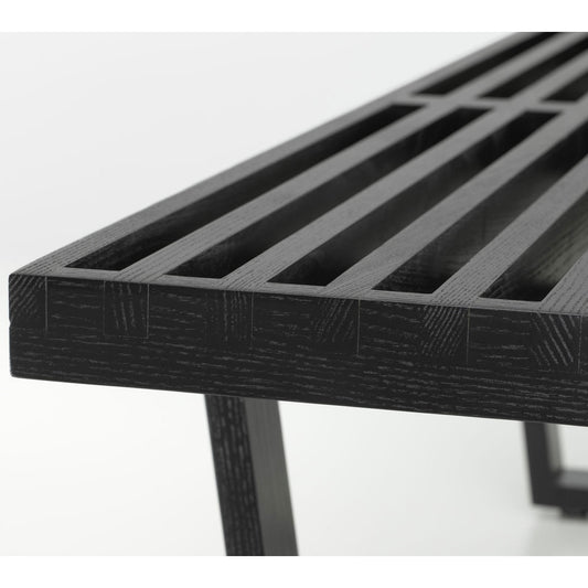 Nelson Bench 1837mm | Black Stained Ash Slatted Top