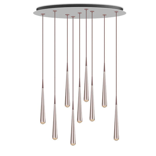 Niceone Rain 9 Light Cluster | Polished Aluminium
