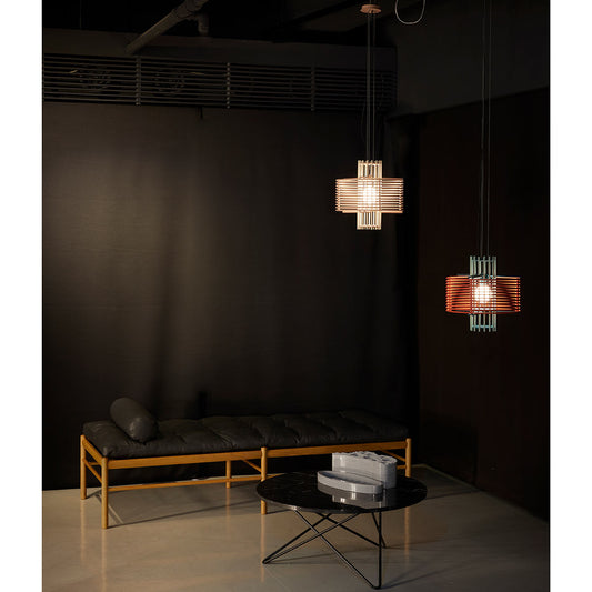 Nova Pendant Light | Green Mint and Coral