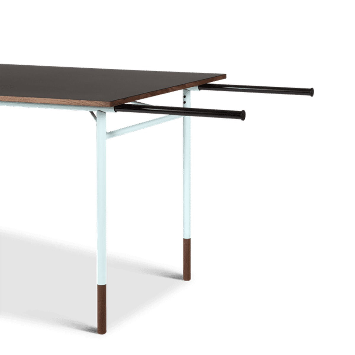Nyhavn Dining Table Extendable | Walnut with Black Linoleum Top