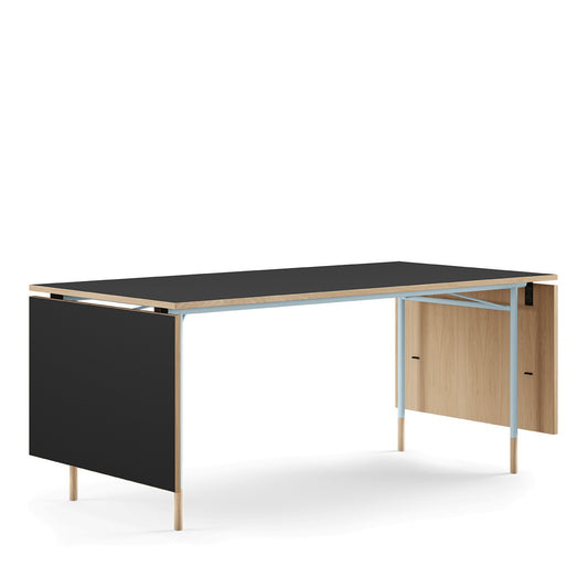Nyhavn Dining Table Extendable | Oak Clear Oiled with Black Linoleum Top