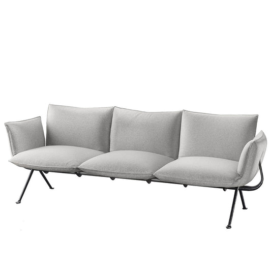 Officina 3 Seat Sofa | Pale Grey Divina Melange 120 Upholstery