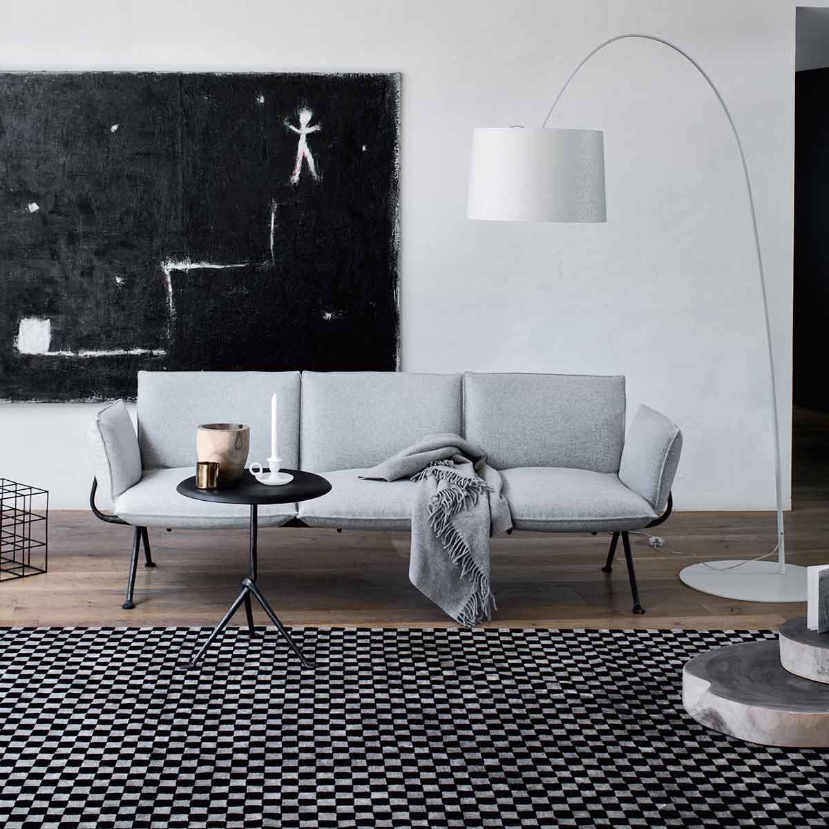Officina 3 Seat Sofa | Pale Grey Divina Melange 120 Upholstery