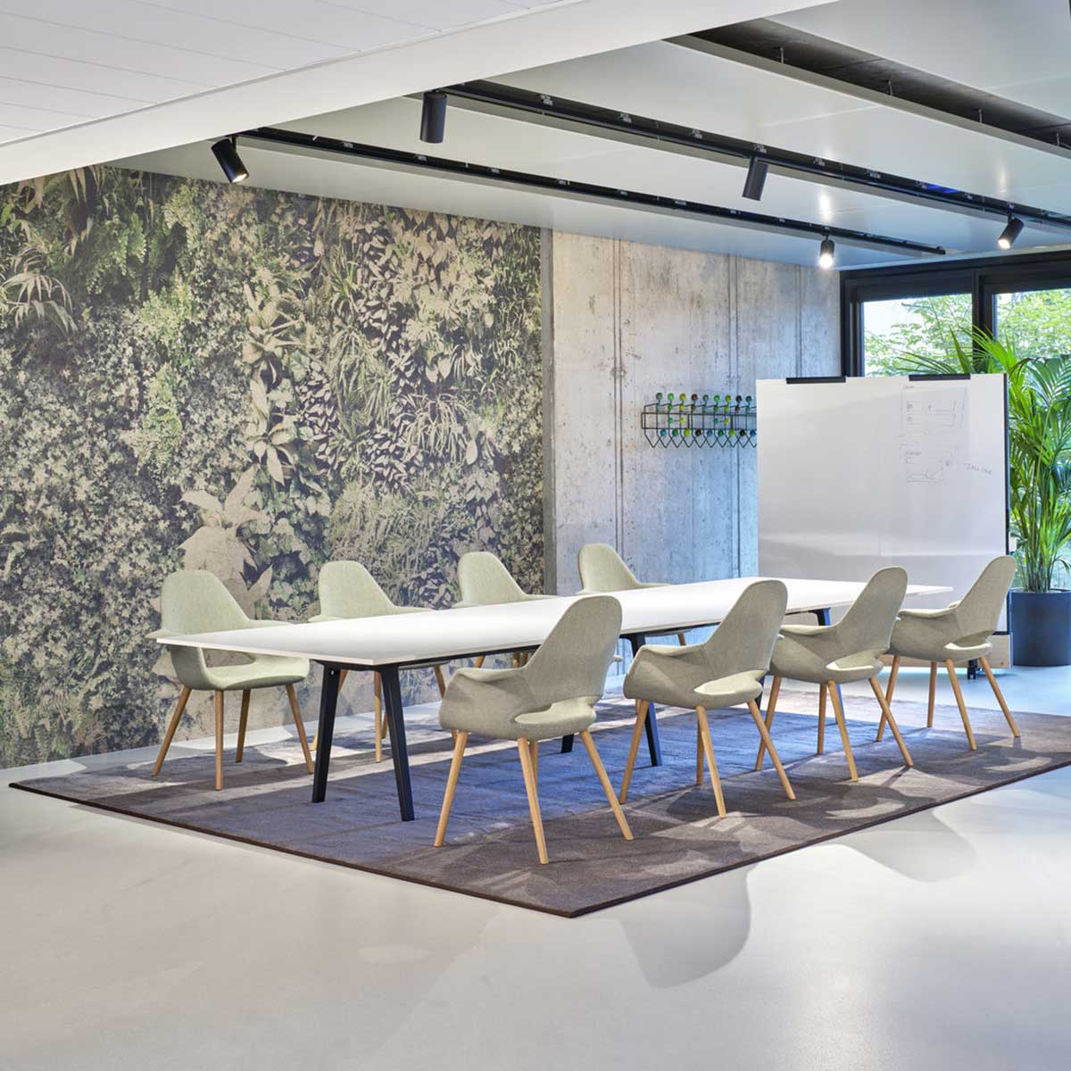 Organic Conference Chair | Cosy 01 Pebble Grey Wool Upholstery