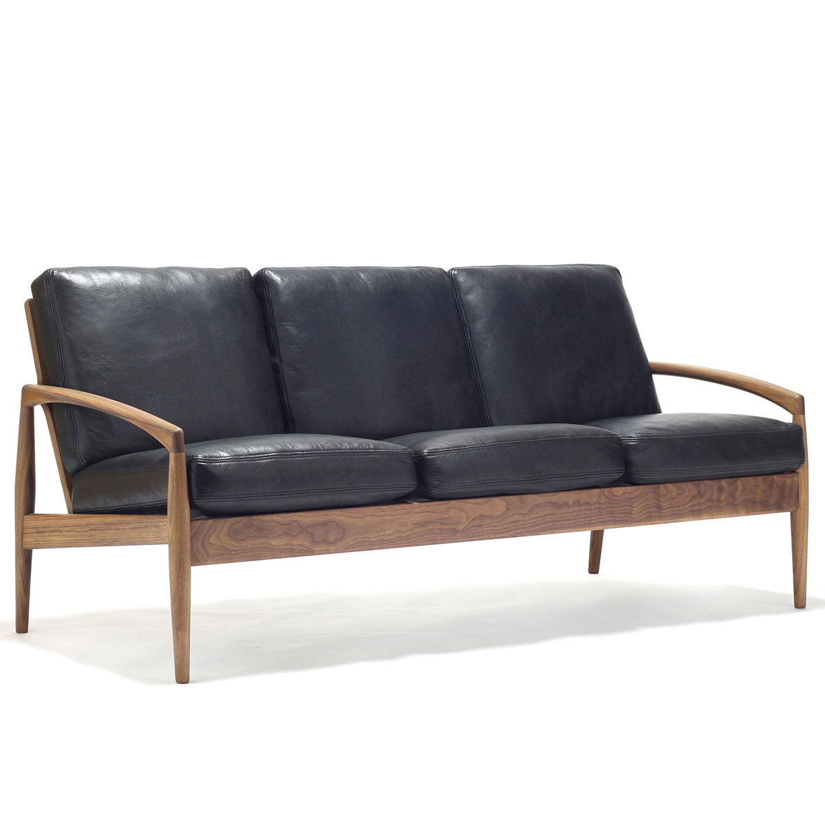 Paperknife 3 Seat Sofa | Anthracite Matt Leather L4SO-DU21003