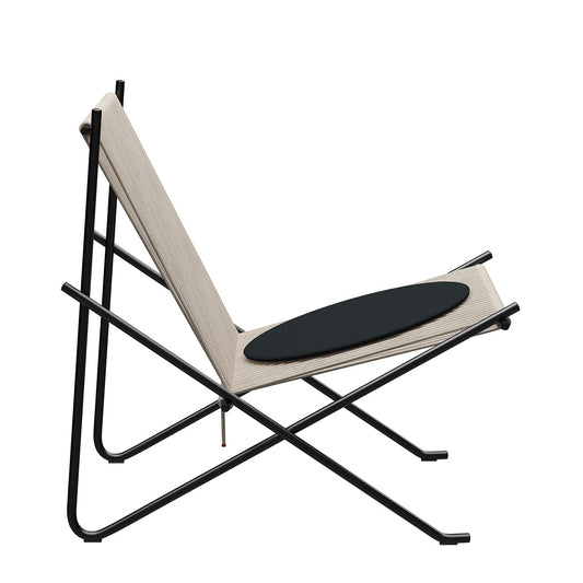 PK4 Lounge Chair | Natural Halyard Seat with Black Frame