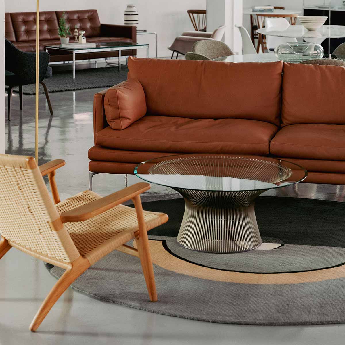 Platner Coffee Table | Clear Glass Top