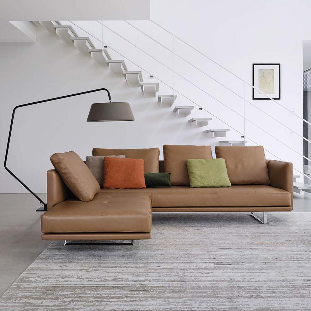 Prime Time Sofa 490 - Version A | Pebble 7854 Togba Fabric