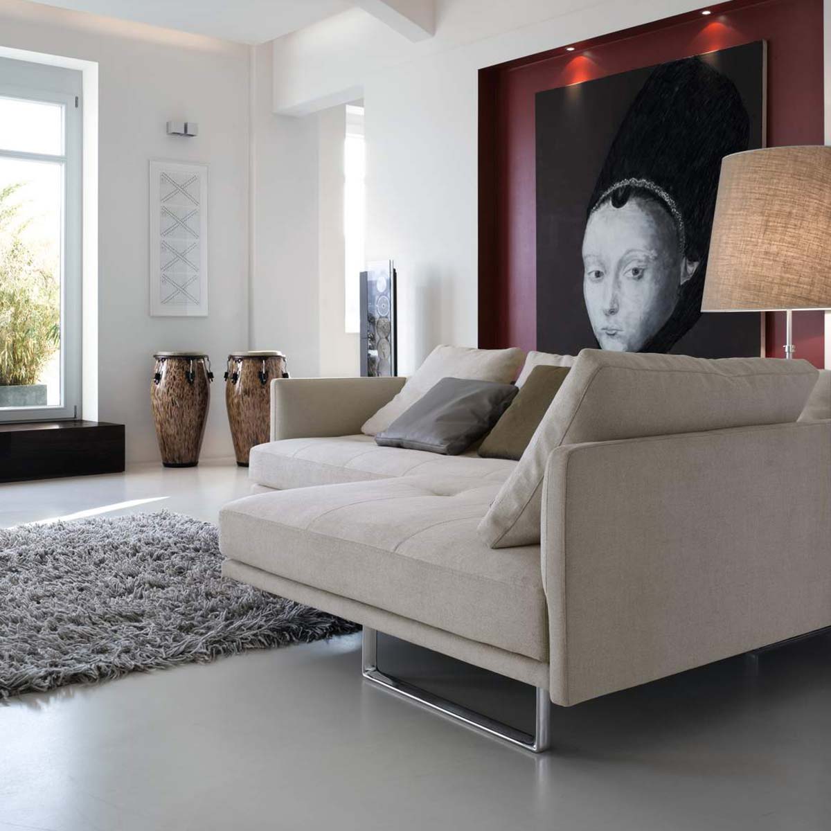 Prime Time Sofa 490 - Version C | Off White 7615 Tonga Fabric