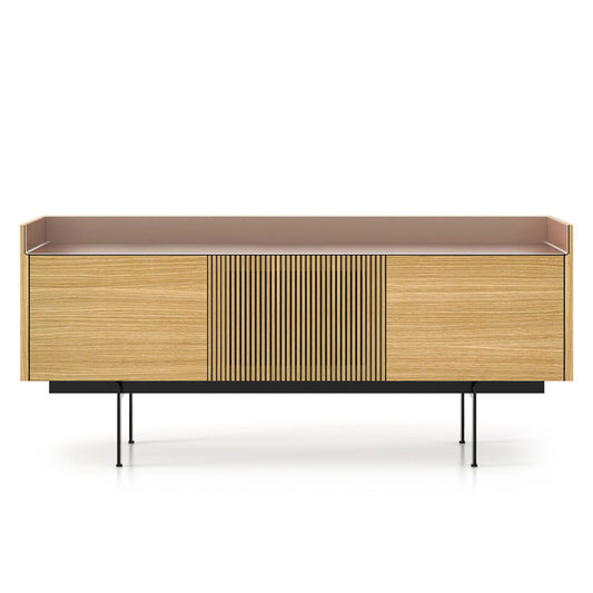Stockholm 3 Door Sideboard | Super Matt Walnut and Bronze Aluminium Top