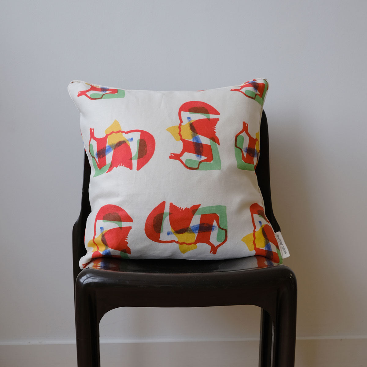 Reclining Figure Linen Cushion | Multicoloured Linen