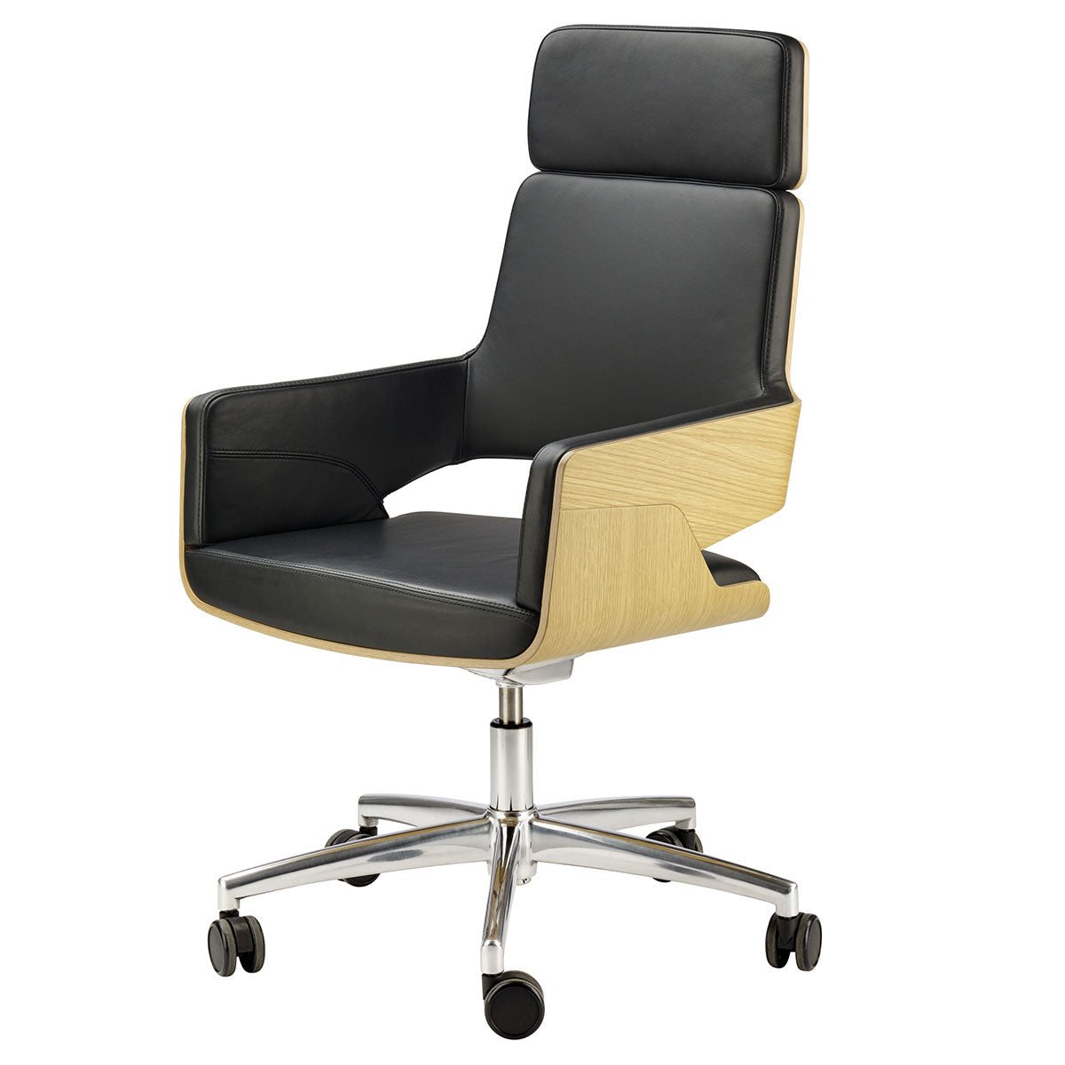 S845 DRWE High Back Chair | Black Linea 622 Leather