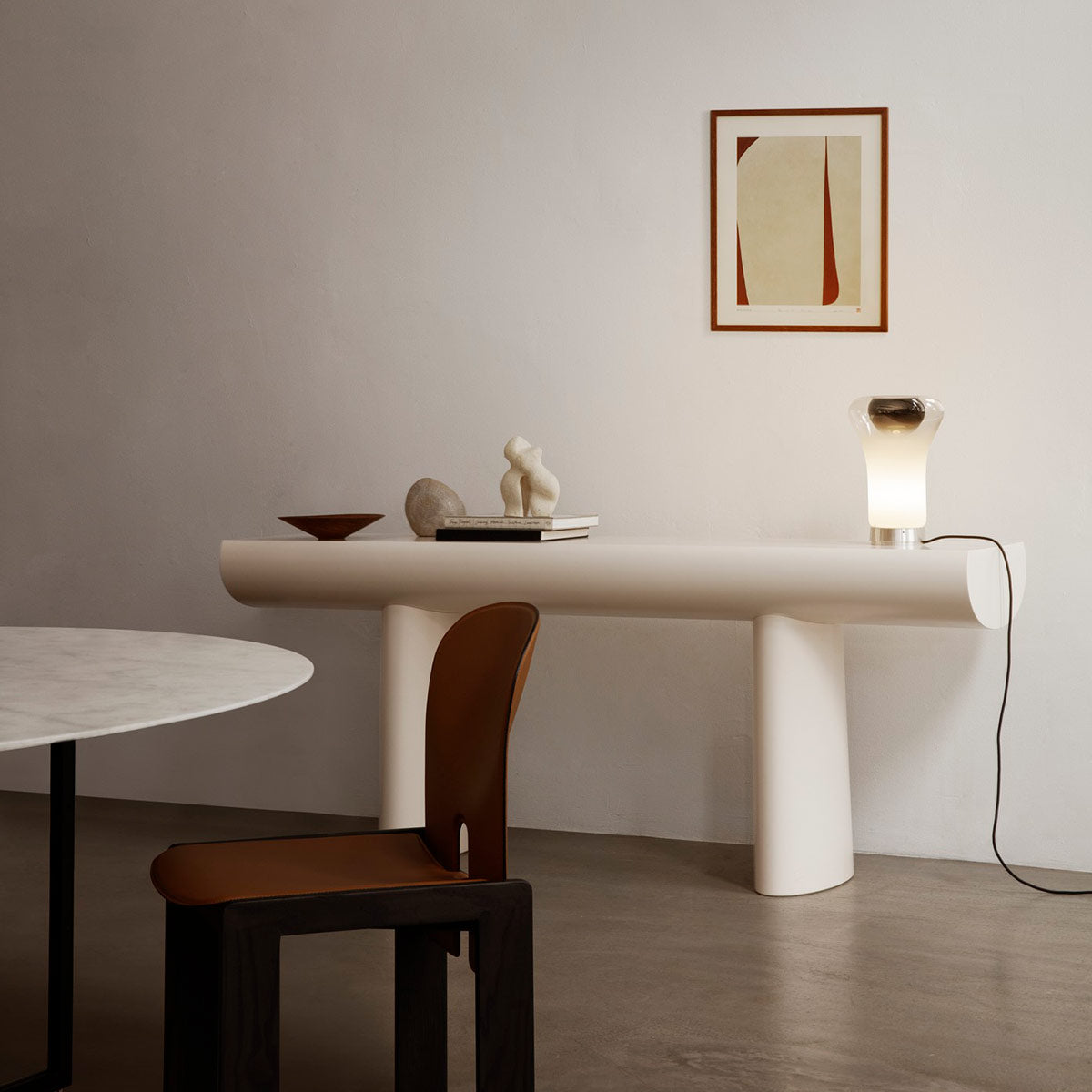 Scarpa 121 Dining Chair | Cognac Saddle Leather Upholstery