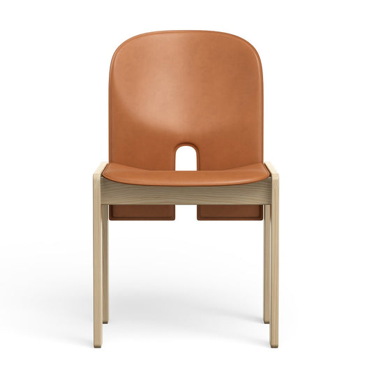 Scarpa 121 Dining Chair | Cognac Saddle Leather Upholstery