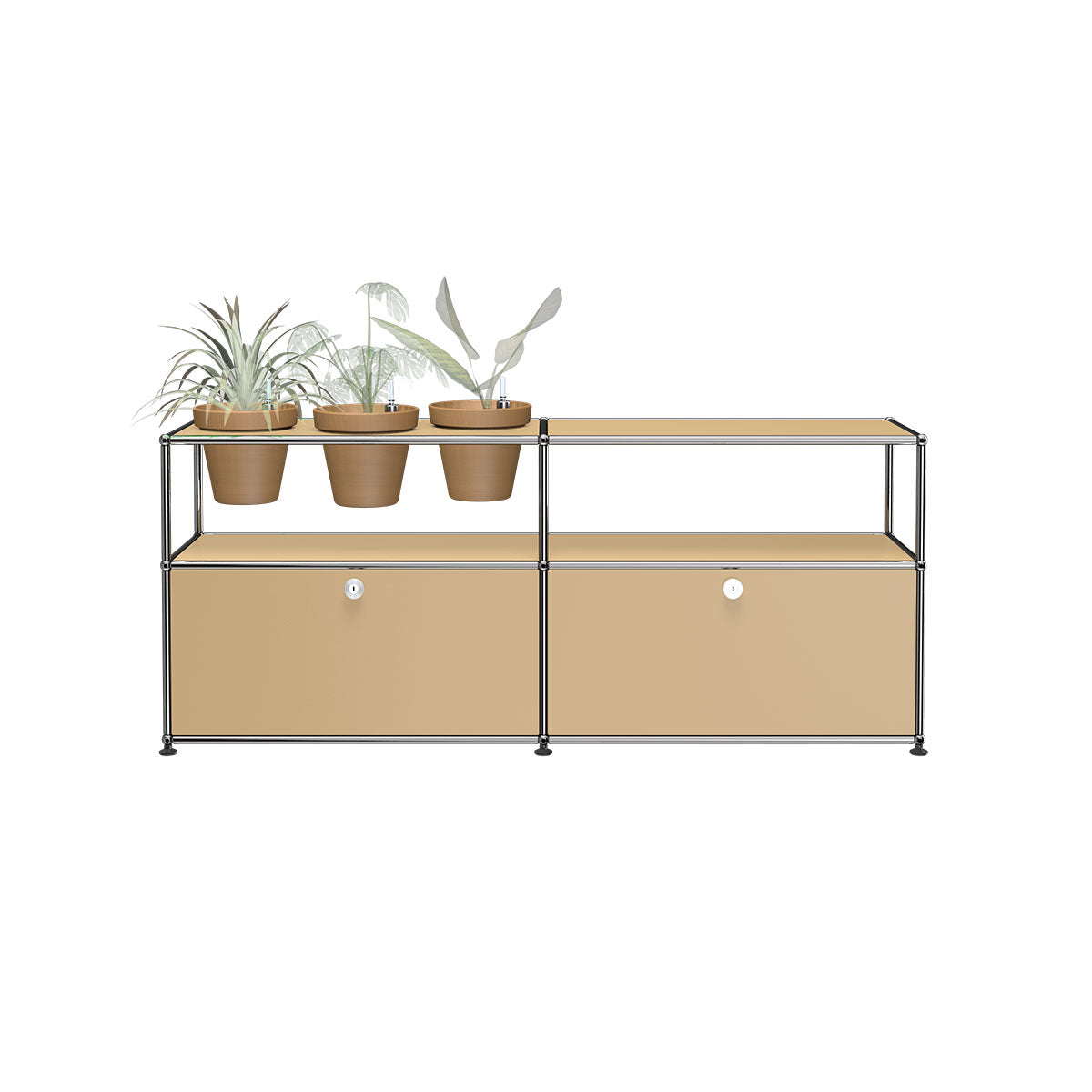 USM Sideboard with Flowerpots | Beige Lacquer Panels