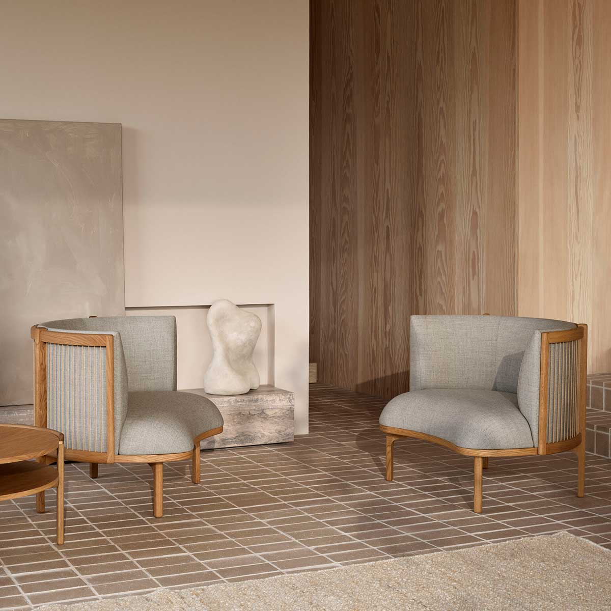 Sideways Lounge Chair | Remix Fabric 123 Light Grey