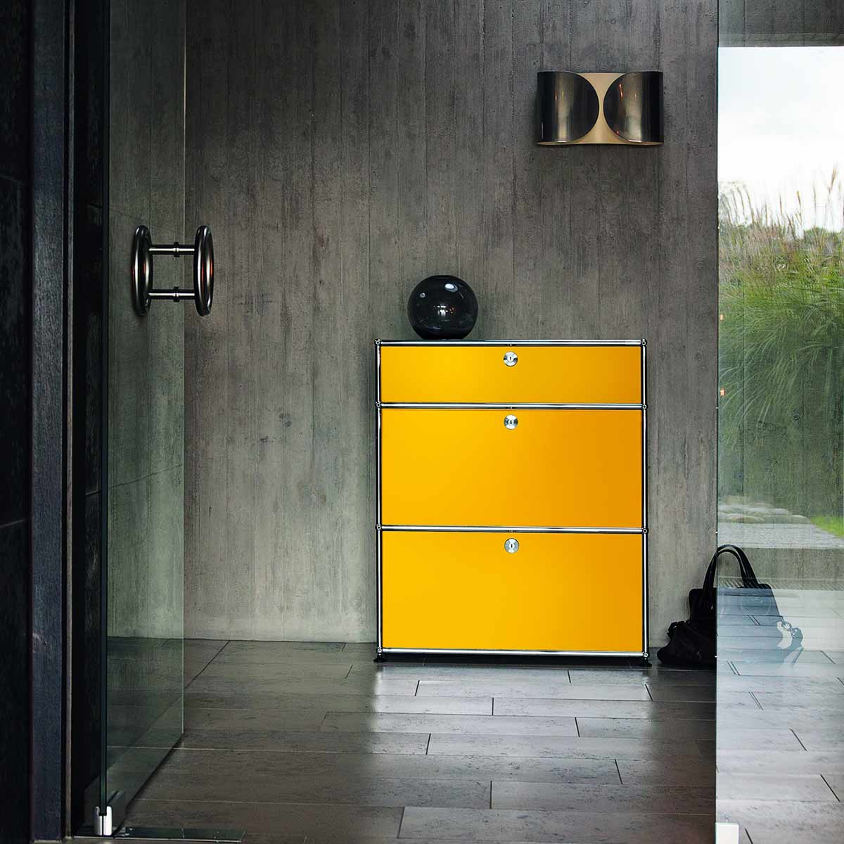 USM Small Dresser | Golden Yellow Lacquer Panels
