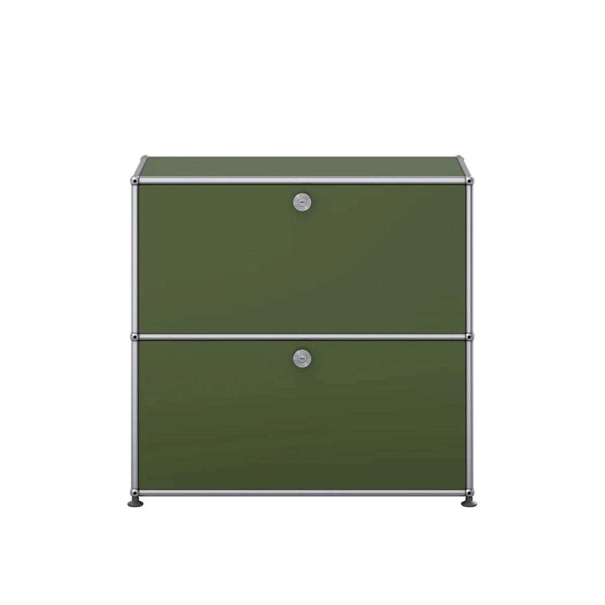 USM Small Closed Unit | Olive Green Lacquer Panels