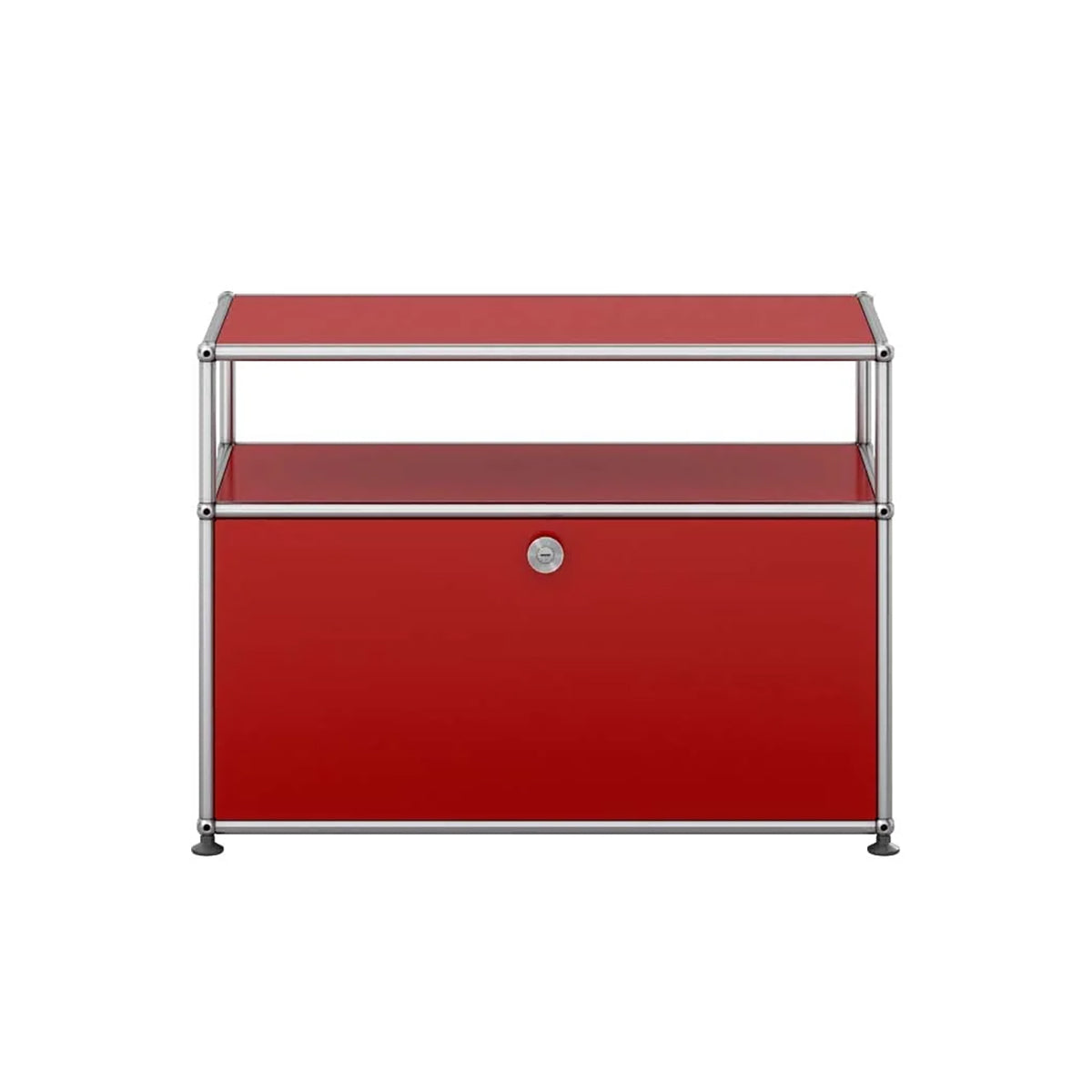 USM Small TV Unit | Ruby Red Lacquer Panels