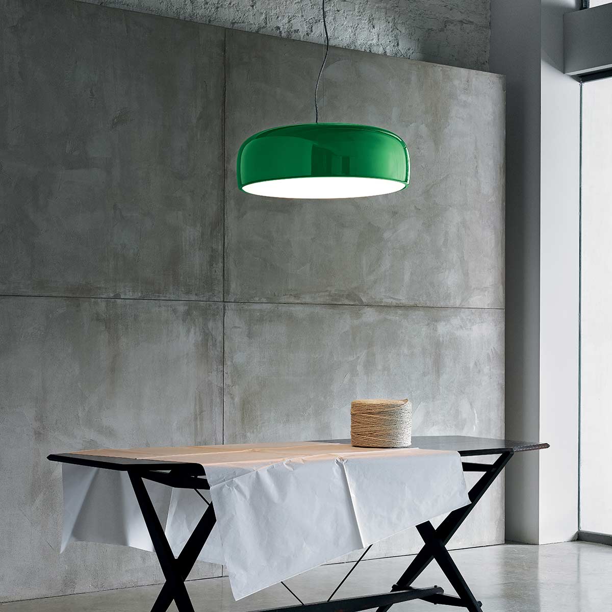 Smithfield Pendant Lamp | Gloss Green Aluminium