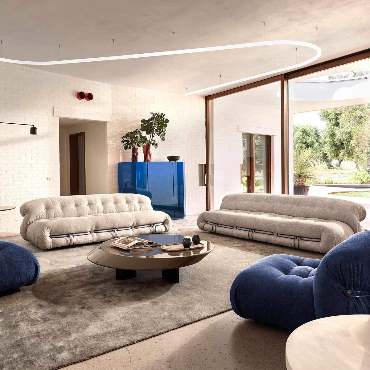 Soriana 3 Seat Sofa | Francoforte 13F097 Navy Blue