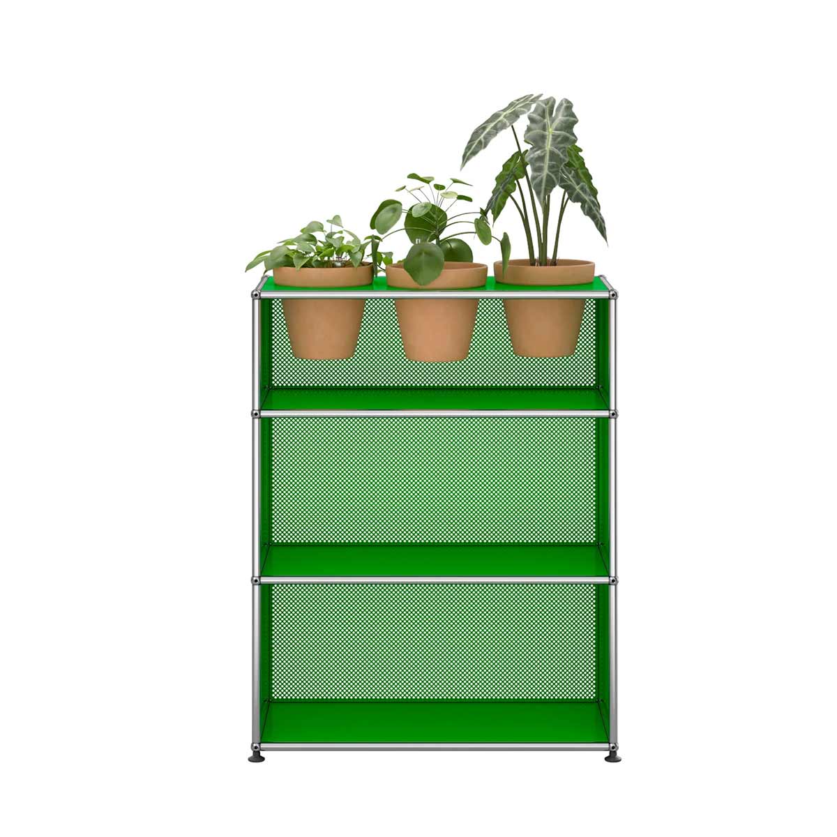 USM Storage with Flowerpots | Green Lacquer Panels