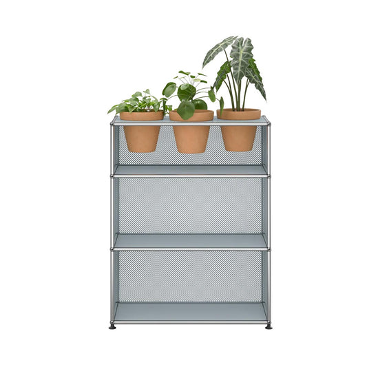USM Storage with Flowerpots | Light Grey Lacquer Panels