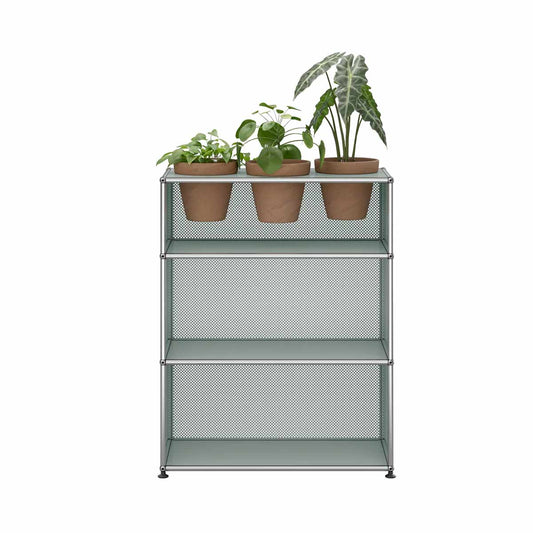 USM Storage with Flowerpots | Olive Green Lacquer Panels