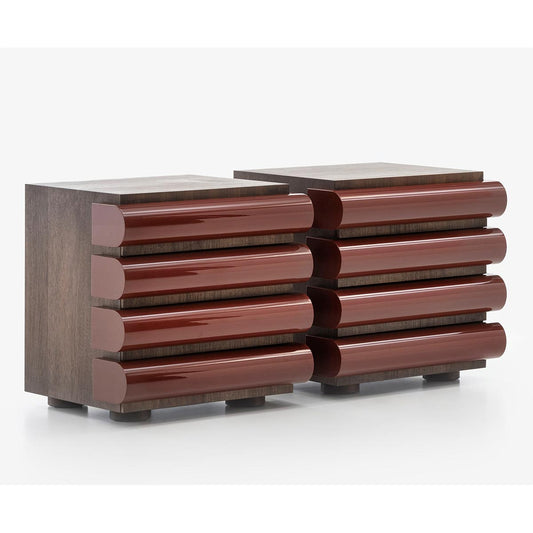 Storet Drawer Chest Short | Glossy Lacquer Burgundy LL20