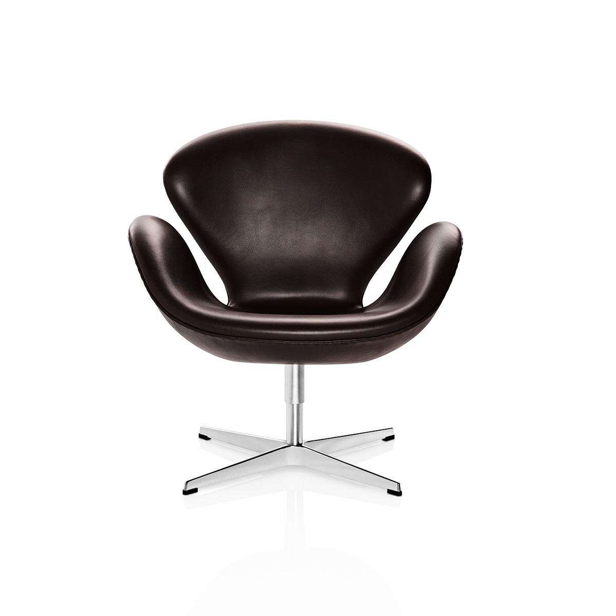 Swan Chair | Black Classic Leather Seat and Back