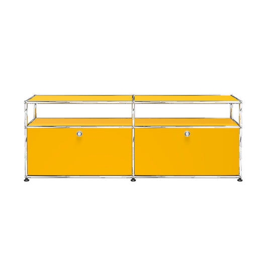 USM Tall Media Unit | Golden Yellow Lacquer Panels