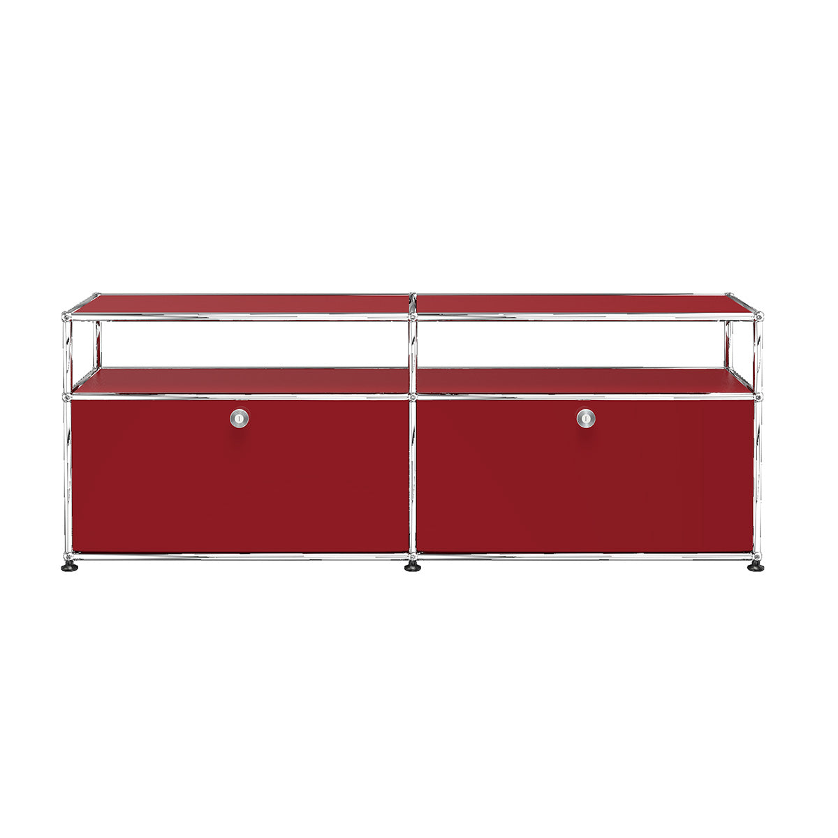 USM Tall Media Unit | Ruby Red Lacquer Panels