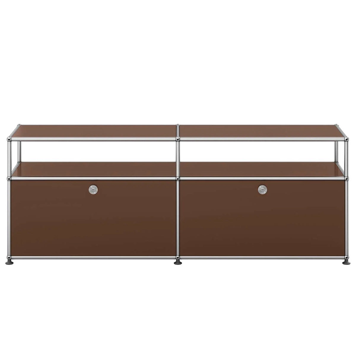 USM Tall Media Unit | Brown Lacquer Panels