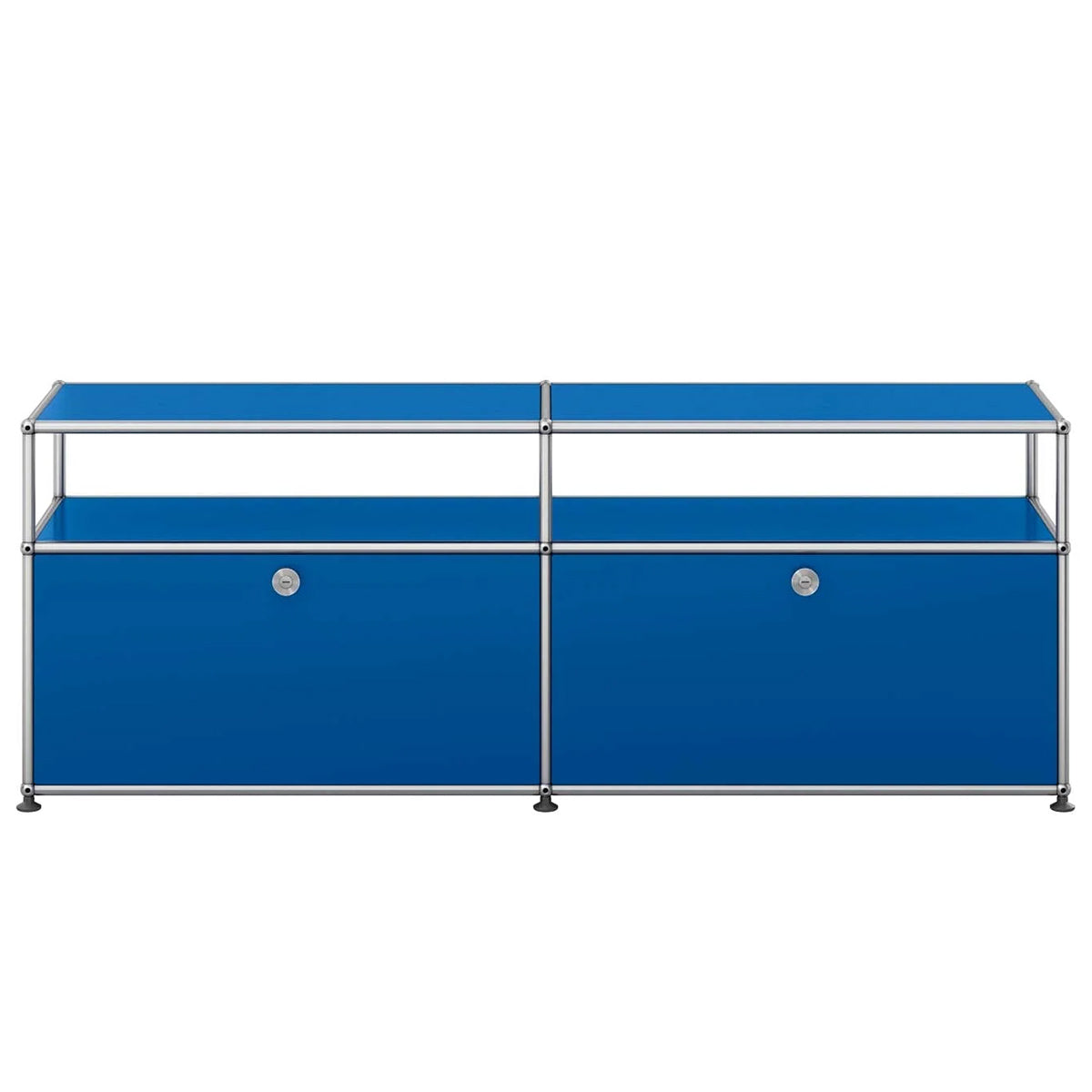 USM Tall Media Unit | Gentian Blue Lacquer Panels