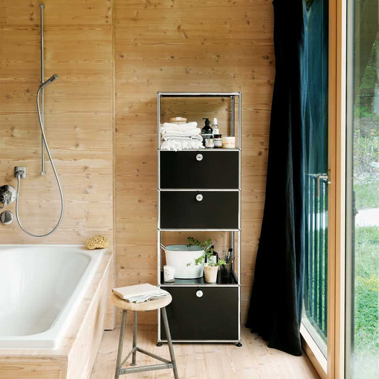 USM Tall Storage | Graphite Black Lacquer Panels