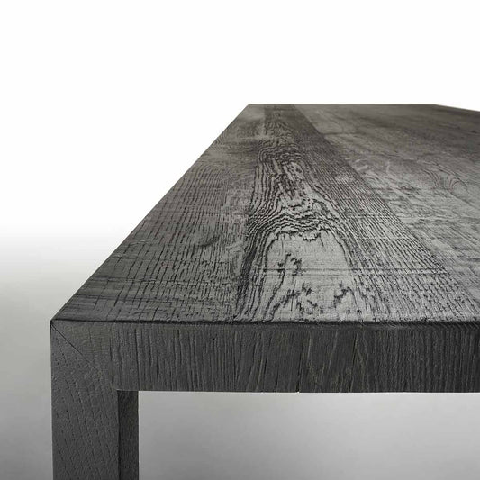 Tense Material Table | Carbonised Wood Wrapped Top and Legs