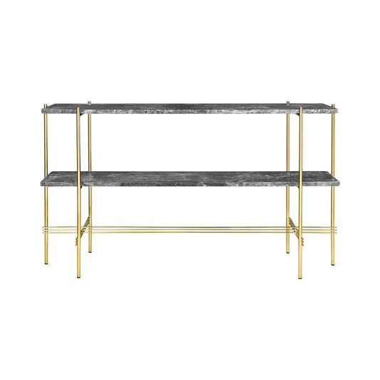 TS Console 2 Shelf | Grey Emperador Marble Shelves