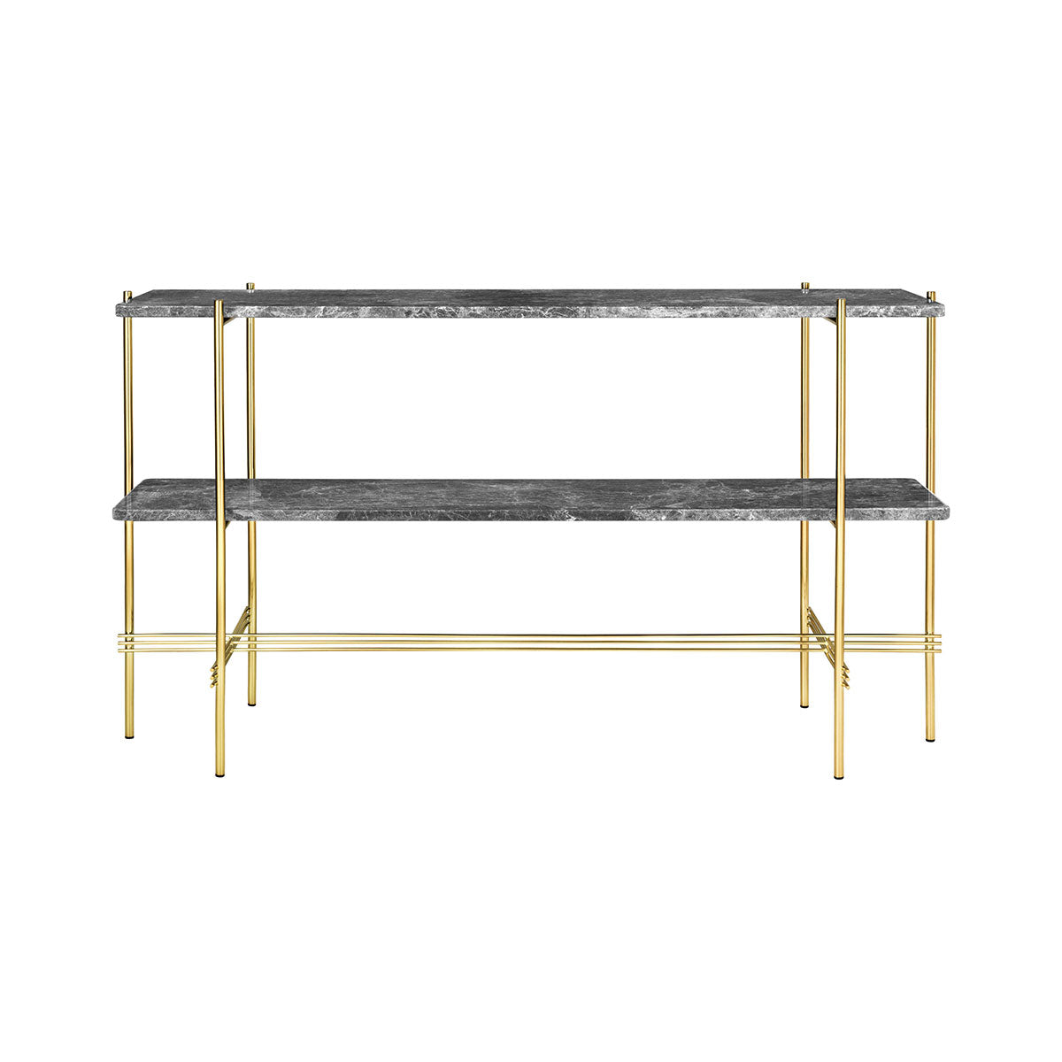 TS Console 2 Shelf | Grey Emperador Marble Shelves