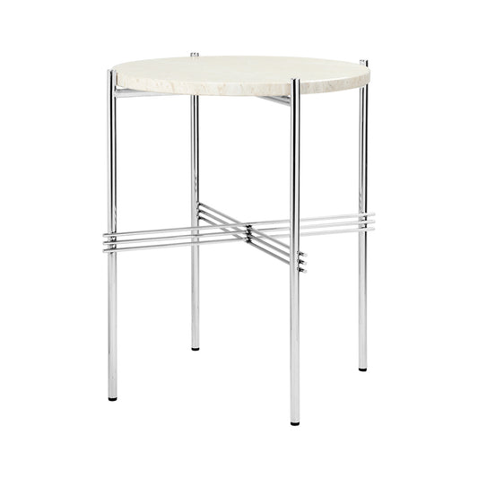 TS Side Table | White Travertine Top