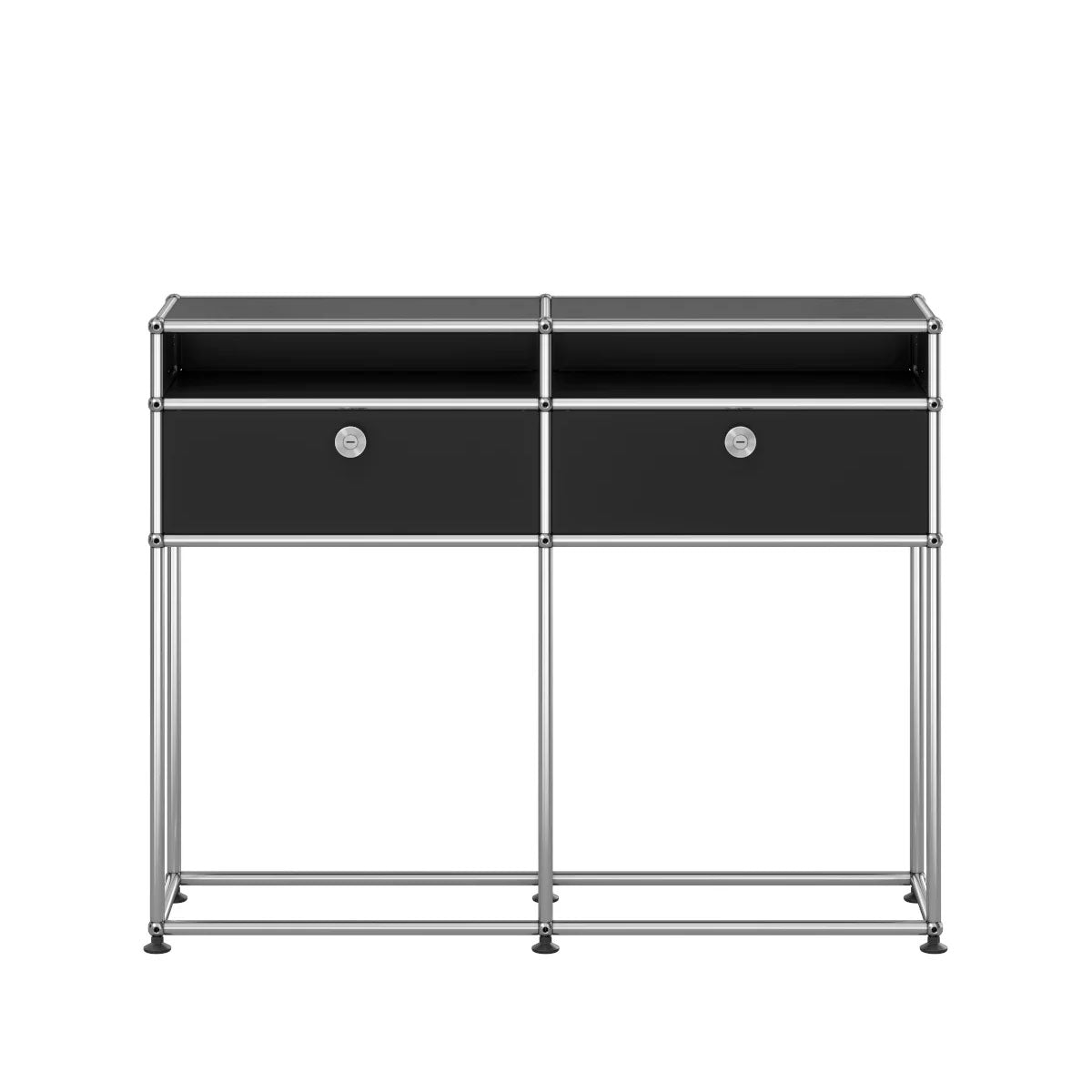 USM Small Narrow Console | Graphite Black Lacquer Panels