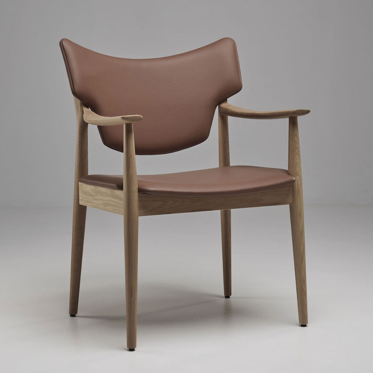 Veng Dining Armchair | Coffee Leather Seat and Back