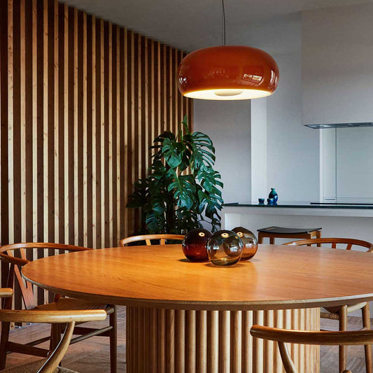 Vetra Pendant Light 43cm | Amber Glass