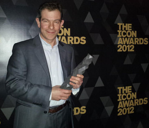 Daniel Aram collects the Icon Award