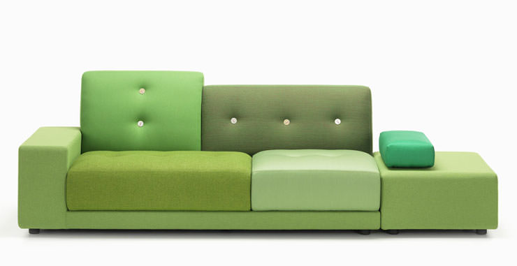 Polder Sofa in Green by Hella Jongerius for Vitra at Aram