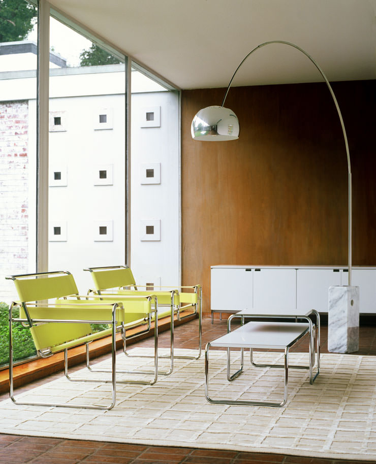 Wassily chair Laccio table Florence Knoll credenza Arco Lamp