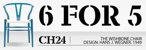 6 for the price of 5 CH24 Wishbone Chairs by Hans J Wegner