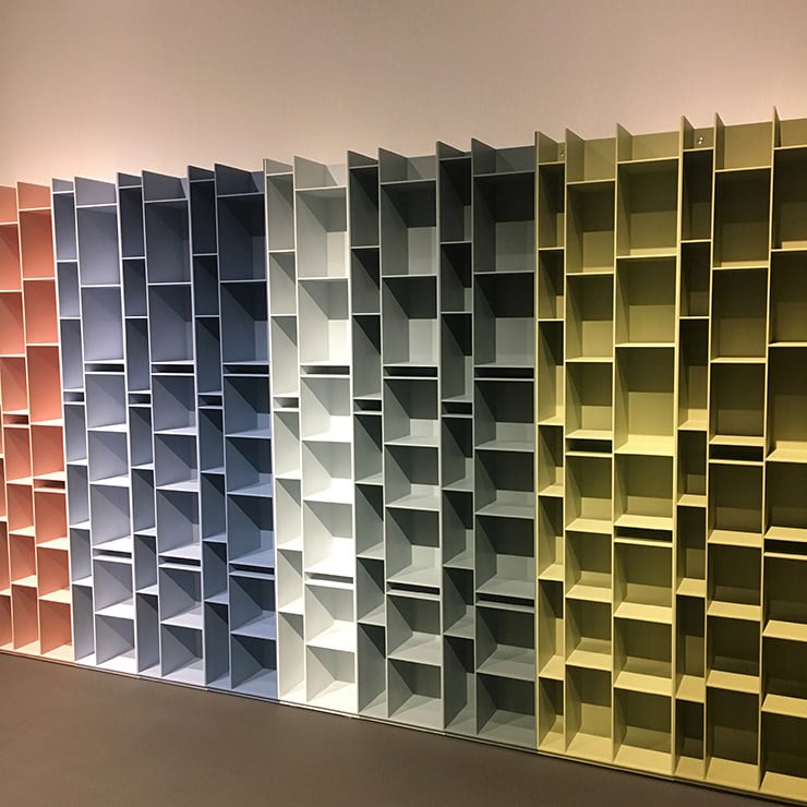 Random shelves new colours MDF Italia Salone del Mobile Aram Store
