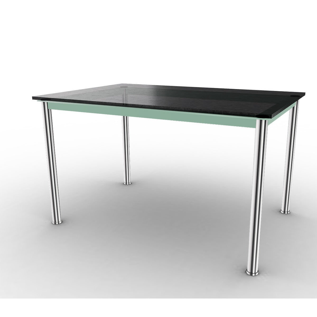 10 Table En Tube Rectangular | Black Fluted Glass Top