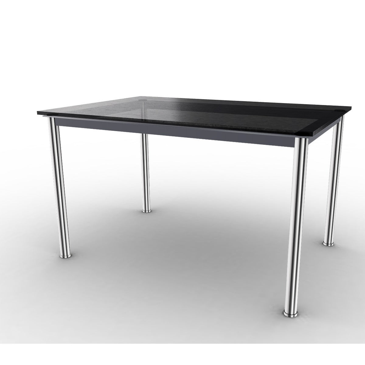 10 Table En Tube Rectangular | Black Fluted Glass Top
